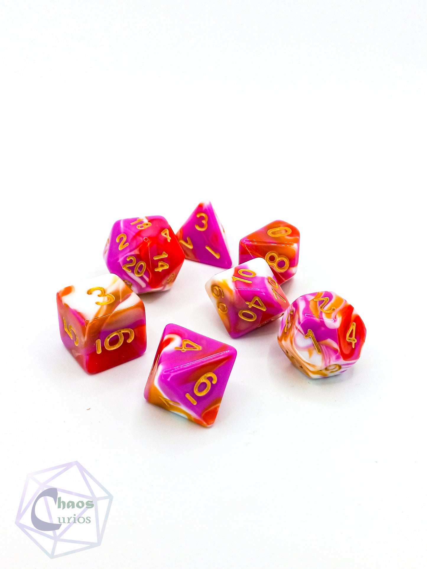 Chaotic Lesbians 7-piece Dice Set