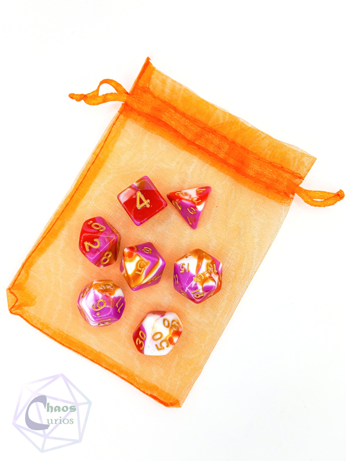 Chaotic Lesbians 7-piece Dice Set