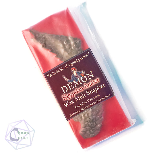 Demon Vegan Coconut Wax Melt Bar, Egyptian Amber and Cedar Flames, 10 hrs+ burn time, Angel/Demon Inspired Wax Melt Snapbar, Good Omens Wax Melt Snapbar, Good Omens Fandom