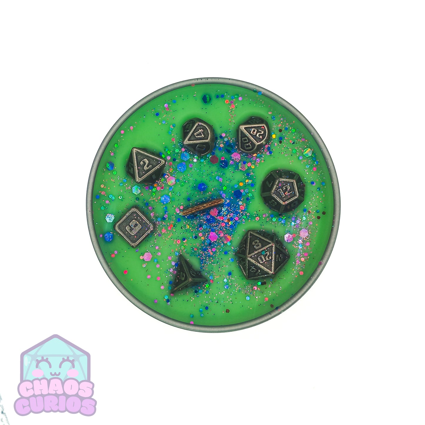 Druid, DnD Character Candle, DnD Dice Candle, Wooden Wick, Nettles, Grass and Aloe Scented, Roleplay Candle, Dice Wax Melts, 35+ Hours