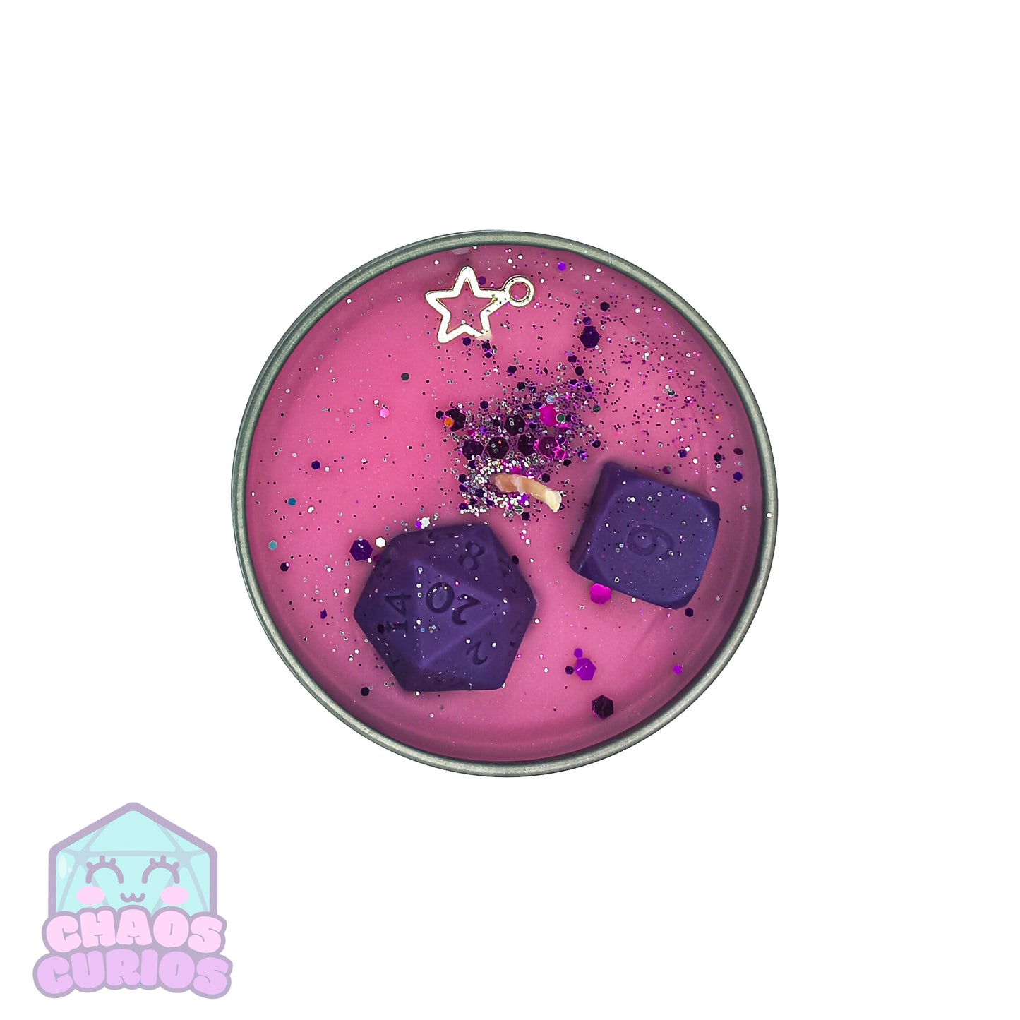 Sorcerer, DnD Character Candle, DnD Dice Candle, Wooden Wick, Black Raspberry and Vanilla Scented, Roleplay Candle, Dice Wax Melts, 35+ Hours