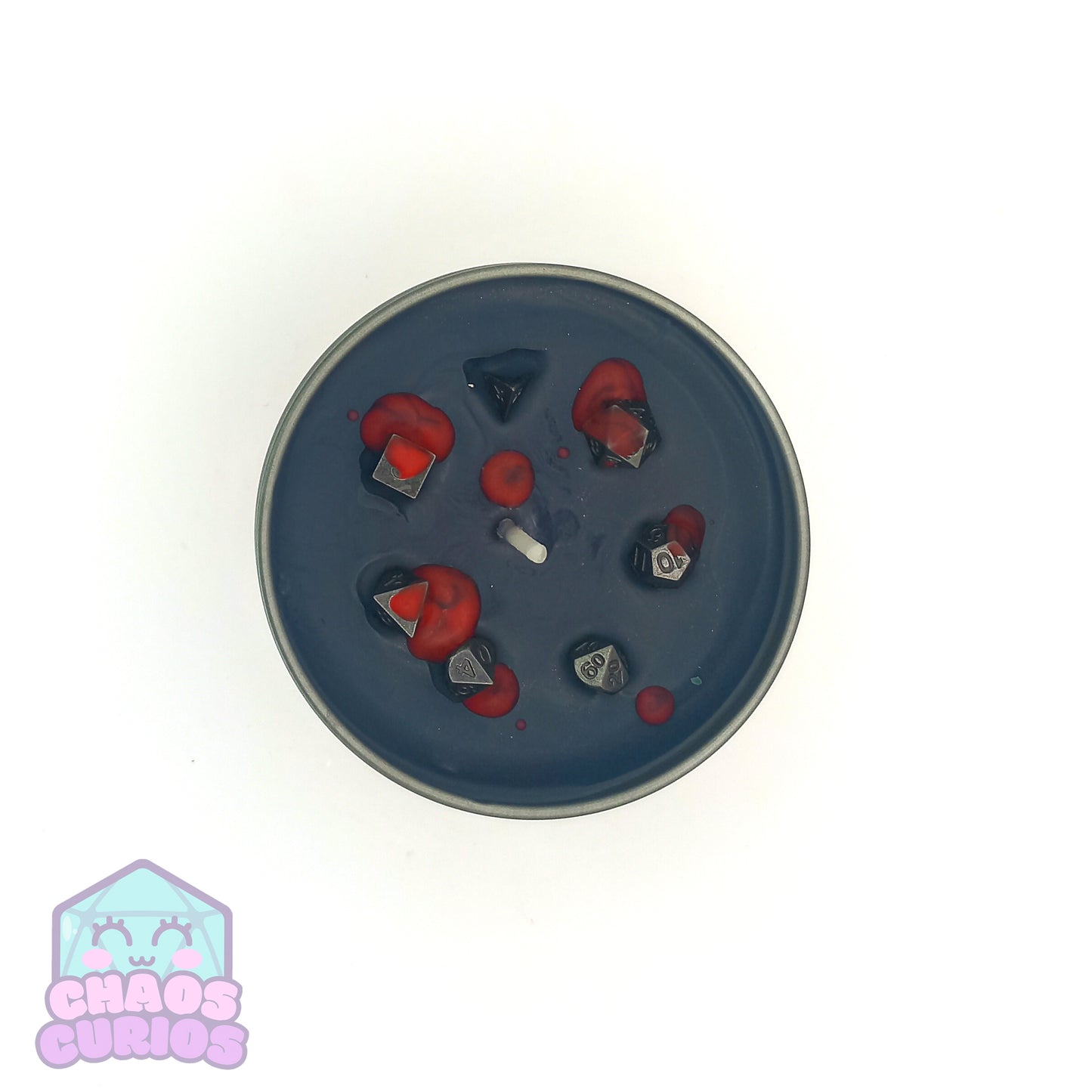 Satanic Panic! RPG Candle, RPG Dice Candle, Wooden Wick, Black Cherry Scented, Roleplay Candle, Dice Wax Melts, 35+ Hours