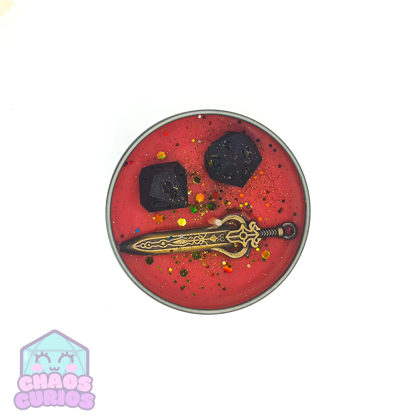 Fighter, DnD Character Candle, DnD Dice Candle, Wooden Wick, Black Cherry Scented, Roleplay Candle, Dice Wax Melts, 35+ Hours