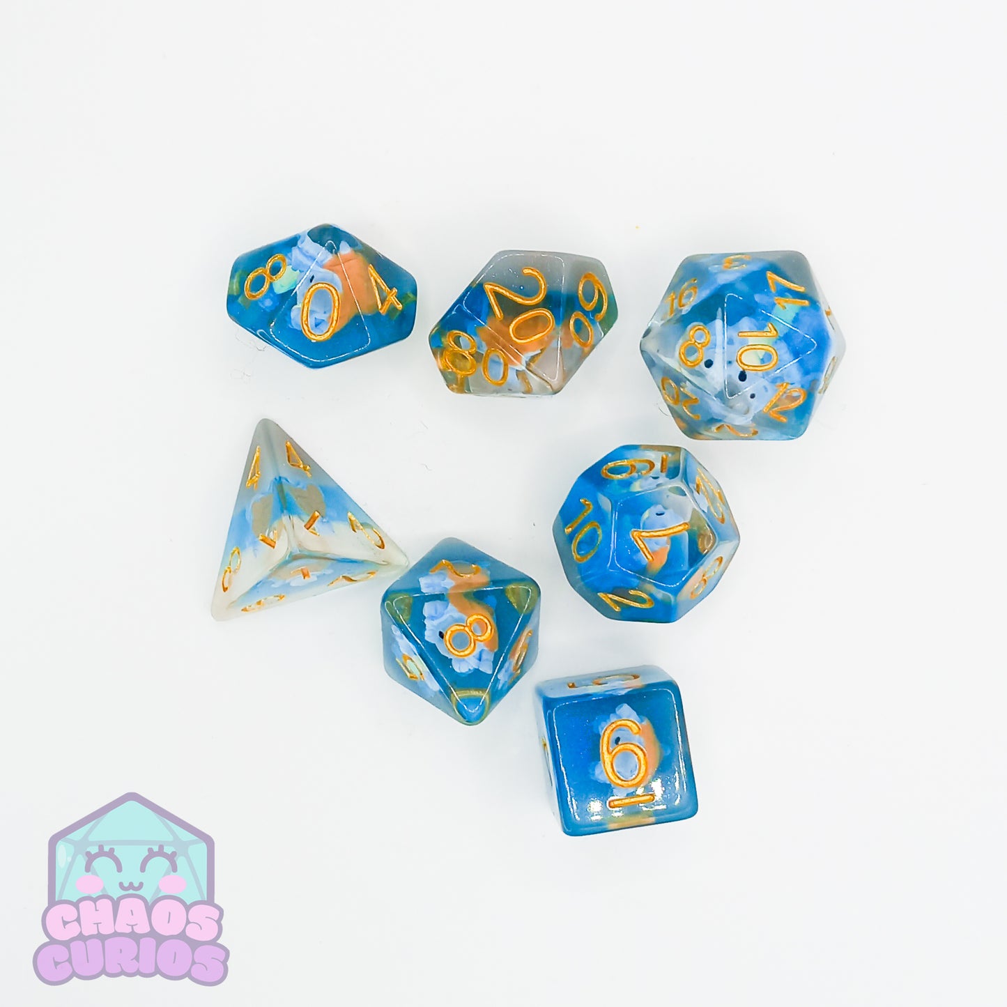 Blast Water Tortoise 7-piece Resin Dice Set