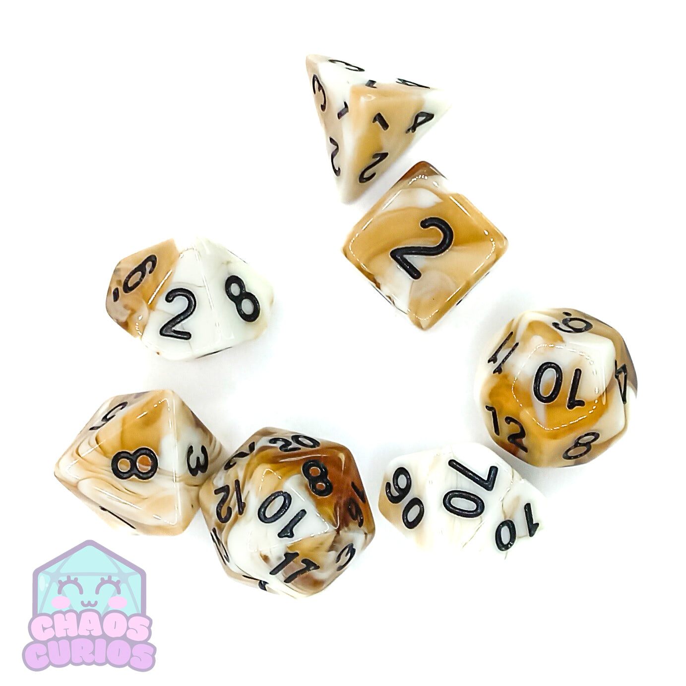 Coffee Shop Latte 7-piece Dice Set