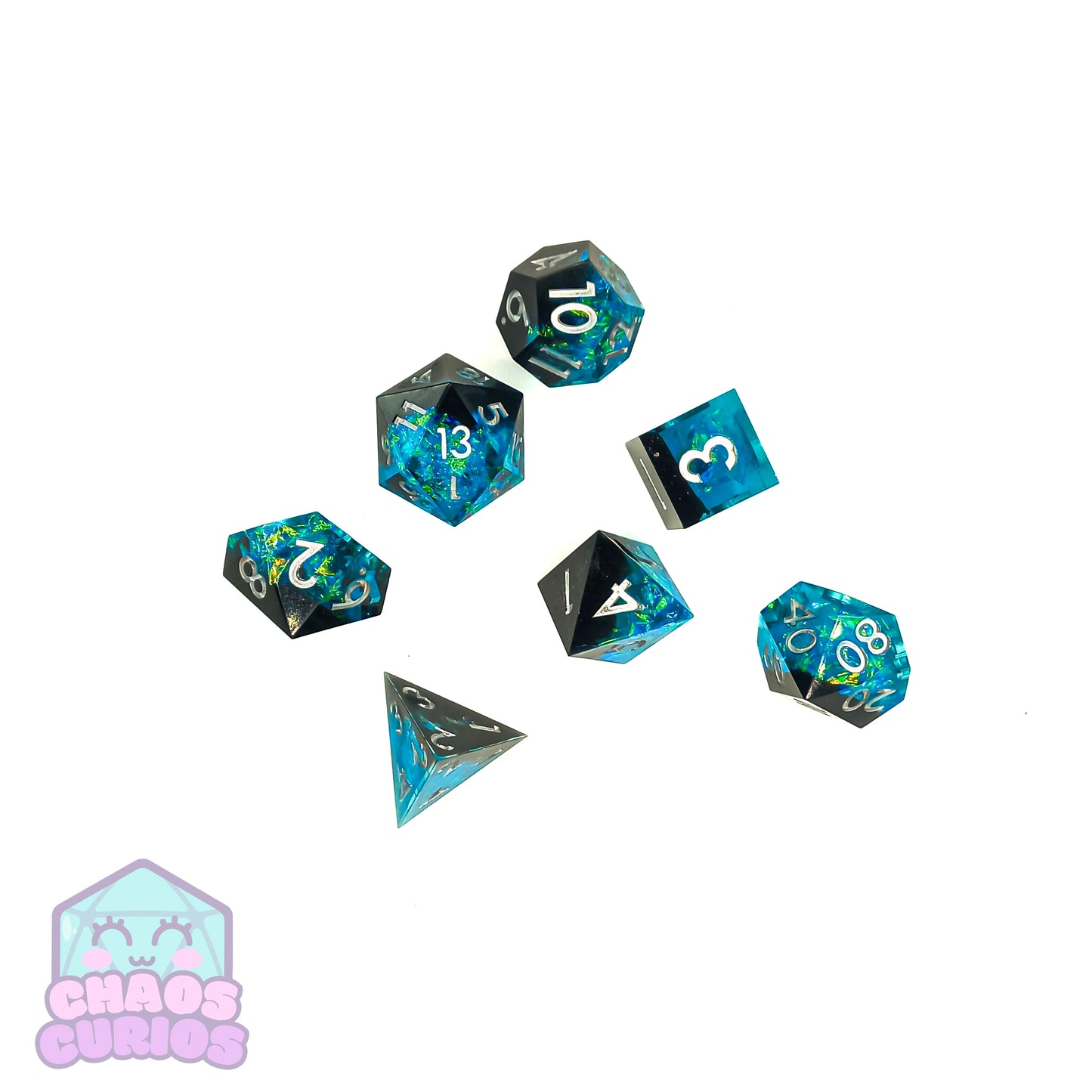 Dark Nebula 7-piece Sharp Edged Resin Dice Set