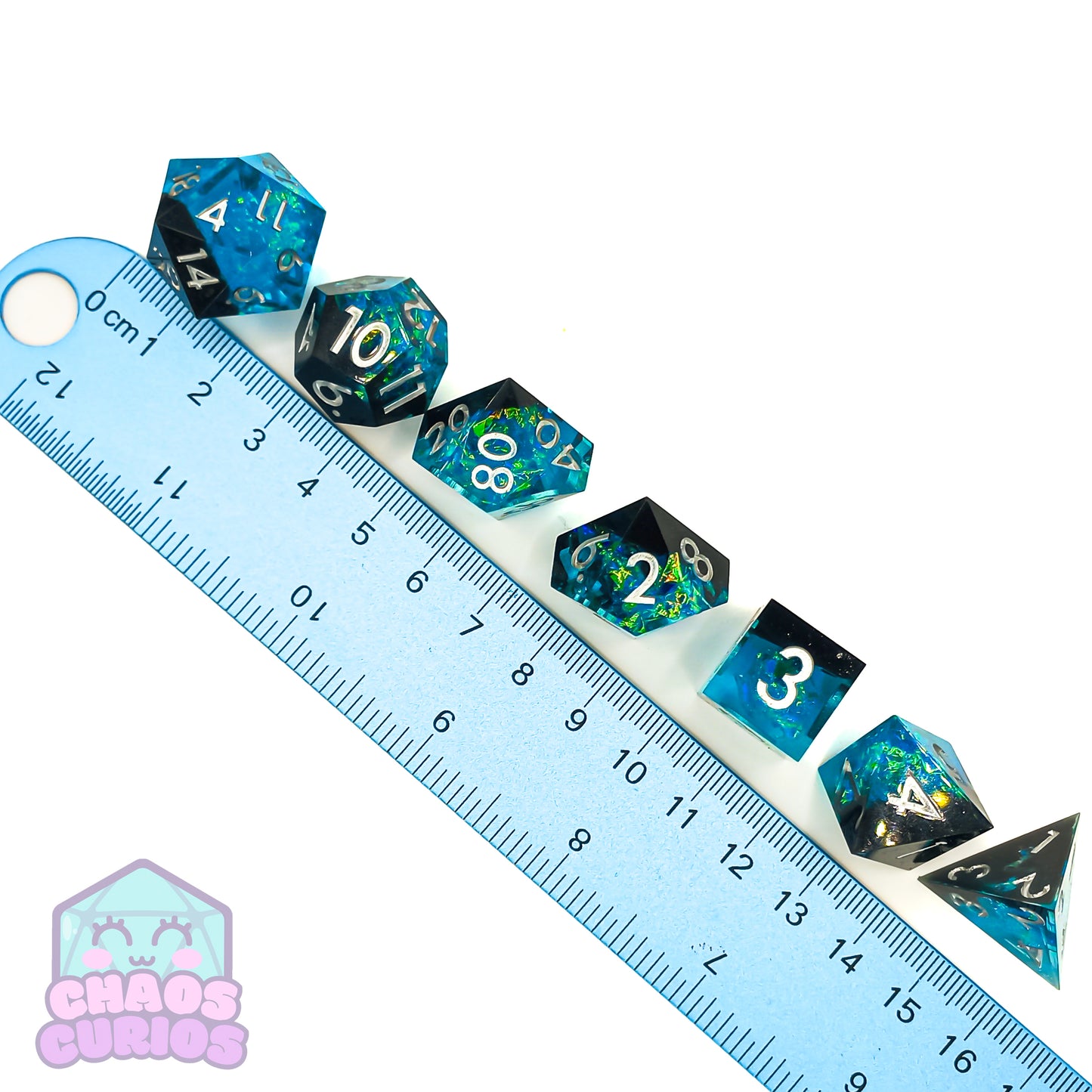 Dark Nebula 7-piece Sharp Edged Resin Dice Set