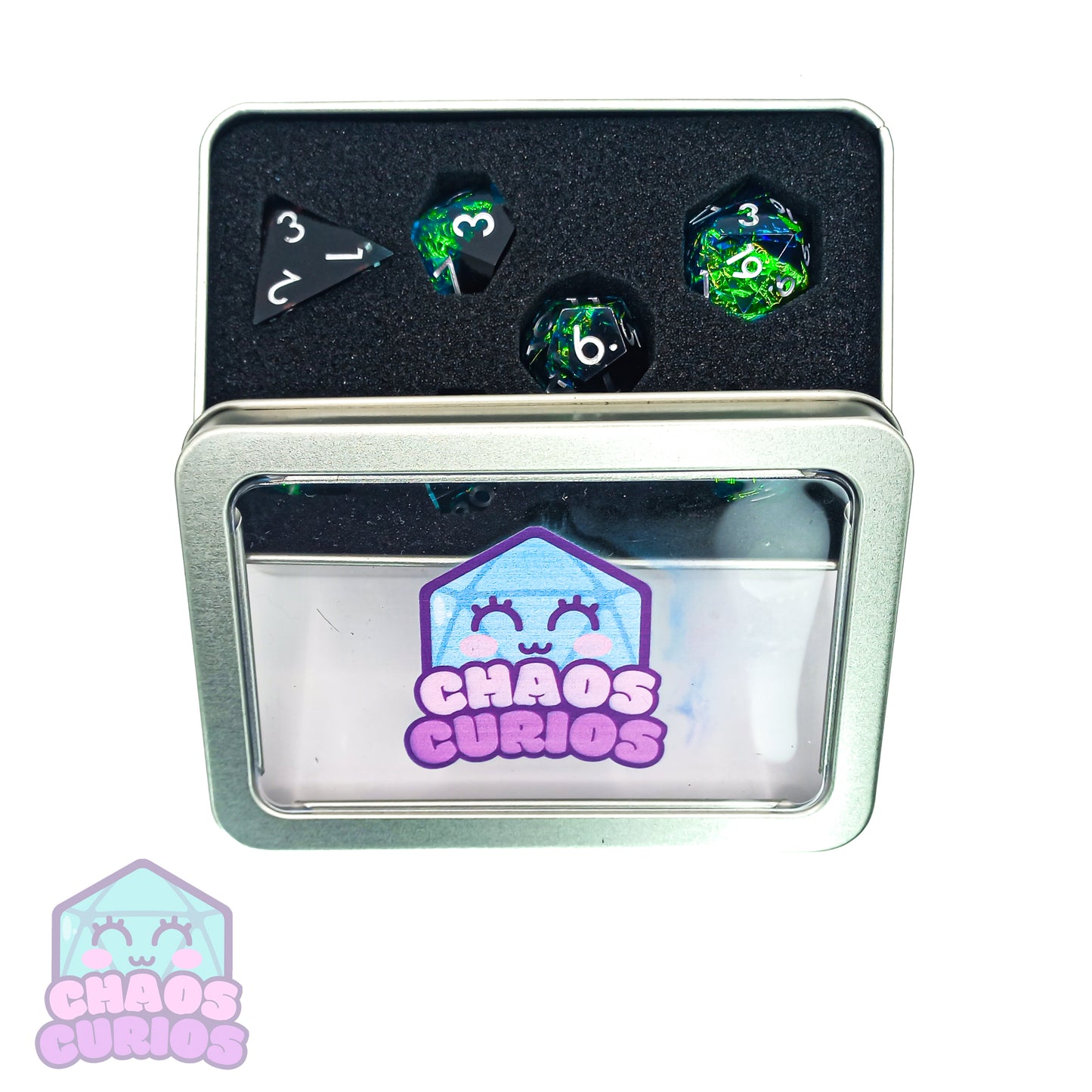 Dark Nebula 7-piece Sharp Edged Resin Dice Set