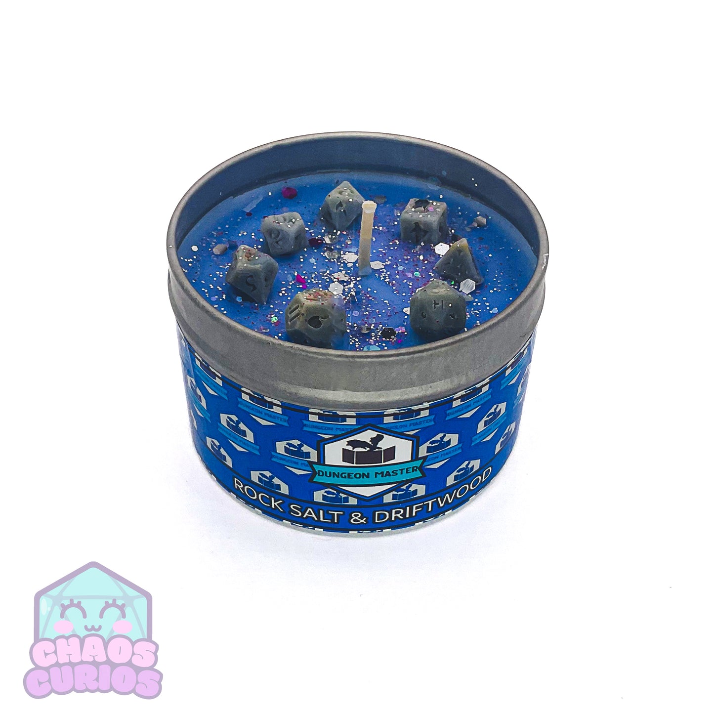 Dungeon Master, DnD Character Candle, DnD Dice Candle, Wooden Wick, Rock Salt and Driftwood Scented, Roleplay Candle, Dice Wax Melts, 35+ Hours (Copy) (Copy)
