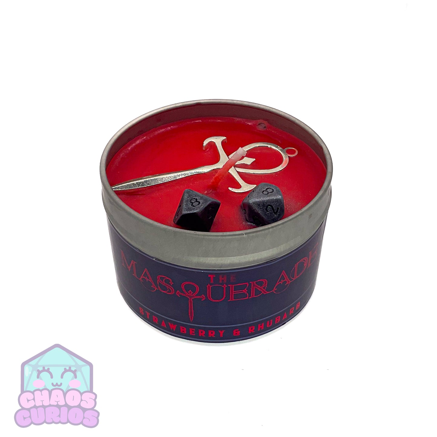 The Masquerade, Vampire themed Vegan Coconut Wax Candle, Strawberry and Rhubarb Scented, 35 hrs+ burn time, Roleplaying Game Candle, RPG Candle