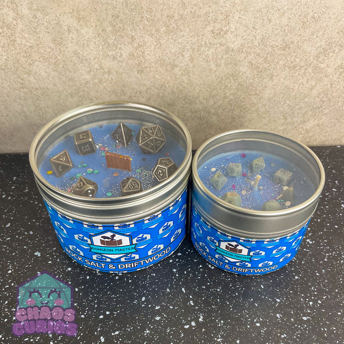 Dungeon Master, DnD Character Candle, DnD Dice Candle, Wooden Wick, Rock Salt and Driftwood Scented, Roleplay Candle, Dice Wax Melts, 35+ Hours (Copy) (Copy)