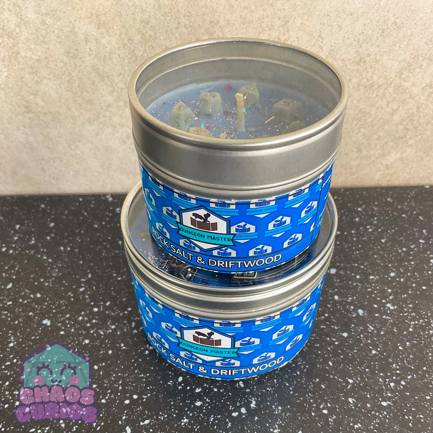 Dungeon Master, DnD Character Candle, DnD Dice Candle, Wooden Wick, Rock Salt and Driftwood Scented, Roleplay Candle, Dice Wax Melts, 35+ Hours (Copy) (Copy)