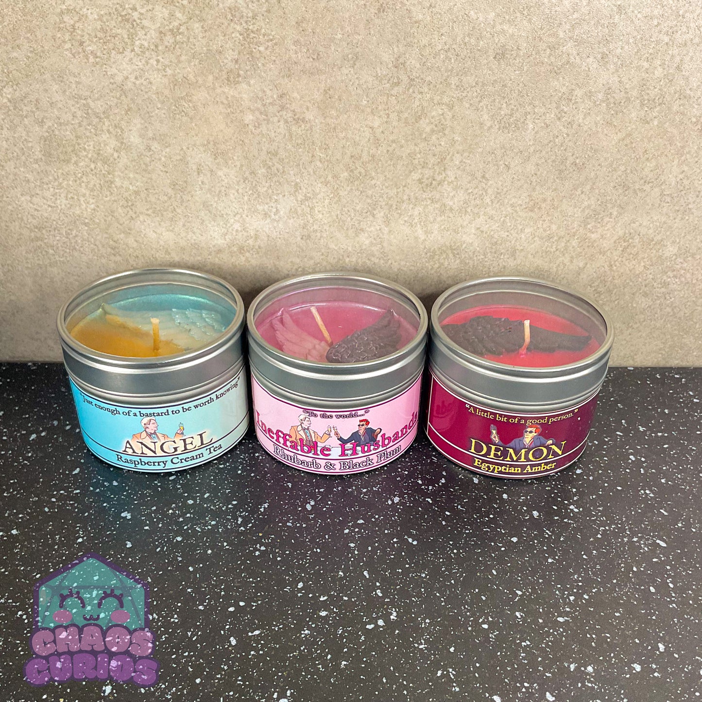 Angel Vegan Coconut Wax Candle, Raspberry Scone Cream Tea, Black Raspberry and Vanilla, 35 hrs+ burn time, Angel/Demon Inspired Candle, Good Omens Candle, Good Omens Fandom