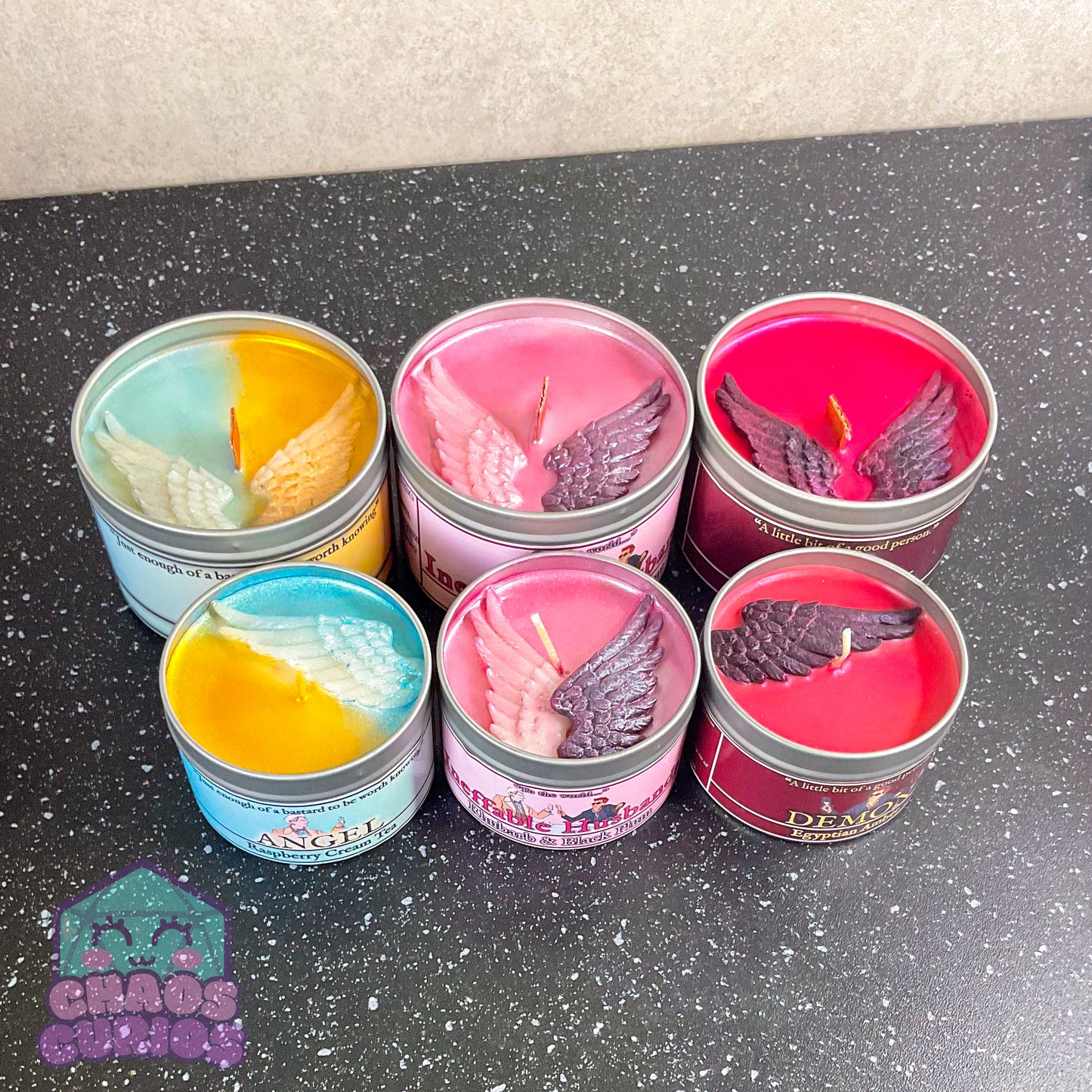 Angel Vegan Coconut Wax Candle, Raspberry Scone Cream Tea, Black Raspberry and Vanilla, 35 hrs+ burn time, Angel/Demon Inspired Candle, Good Omens Candle, Good Omens Fandom