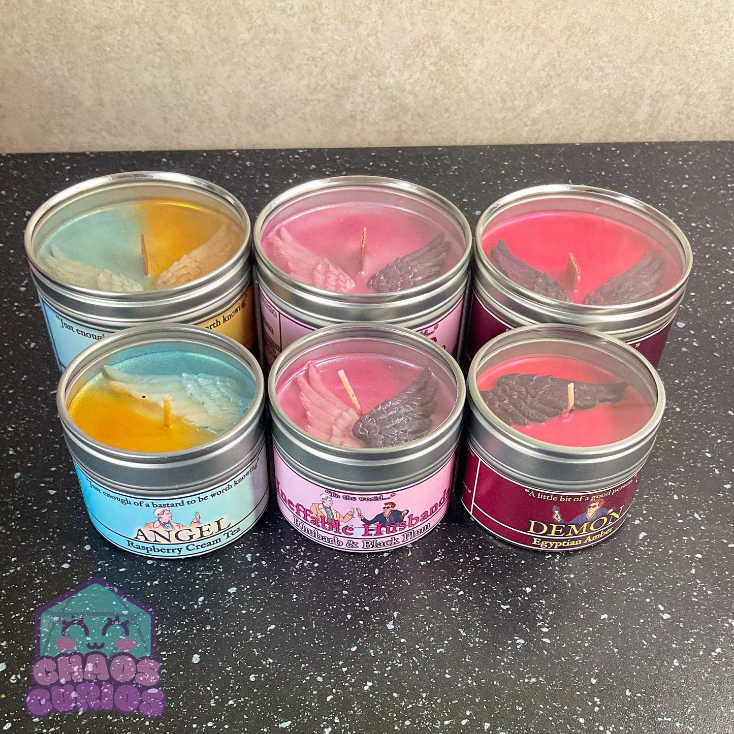 Angel Vegan Coconut Wax Candle, Raspberry Scone Cream Tea, Black Raspberry and Vanilla, 35 hrs+ burn time, Angel/Demon Inspired Candle, Good Omens Candle, Good Omens Fandom
