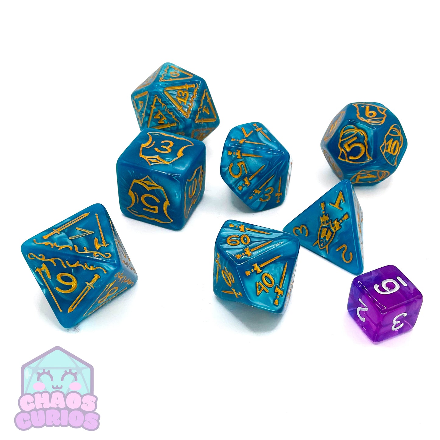 Blue CHONKY 7-piece Dice Set