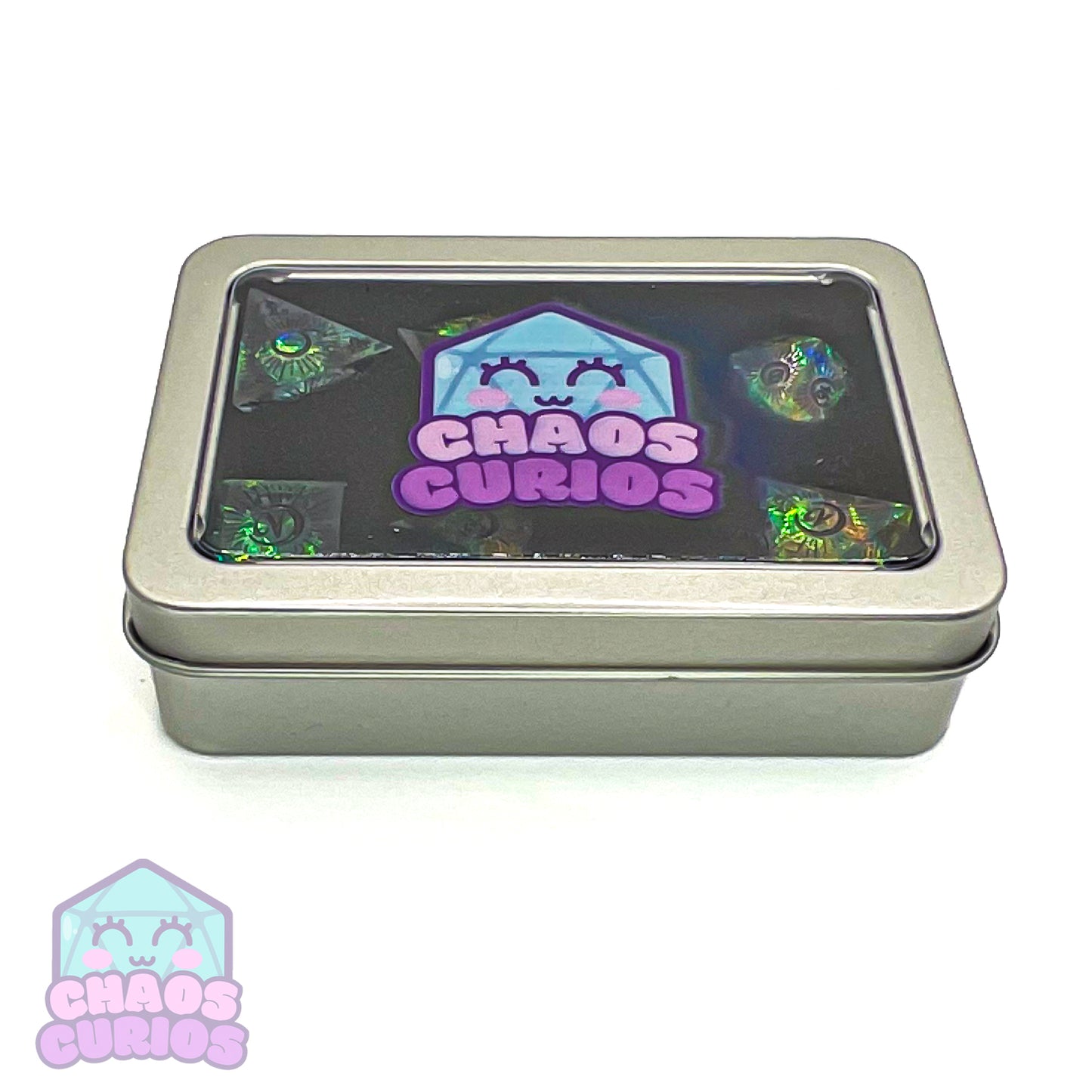 Holographic Mystical Moon 7-piece Sharp Edged Resin Dice Set