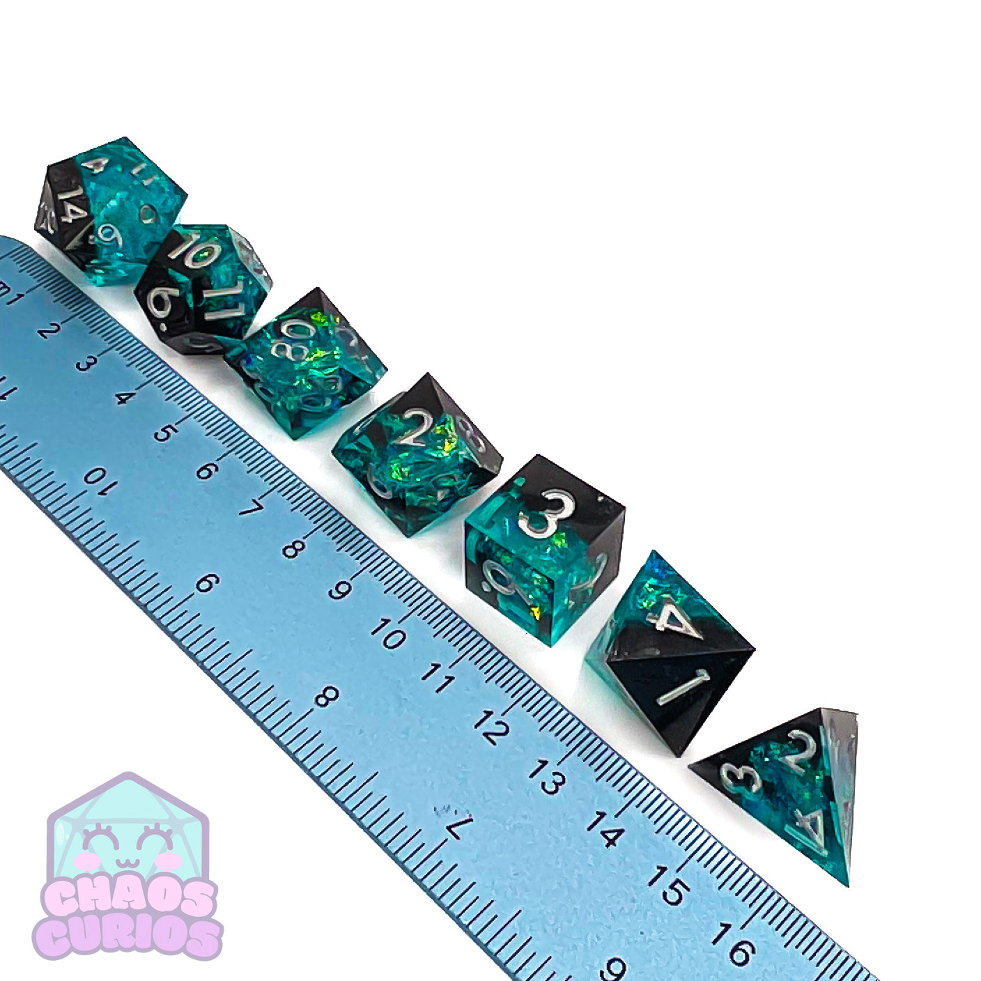Dark Nebula 7-piece Sharp Edged Resin Dice Set