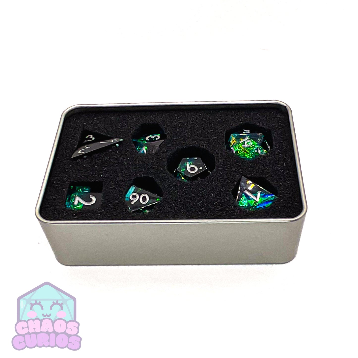 Dark Nebula 7-piece Sharp Edged Resin Dice Set
