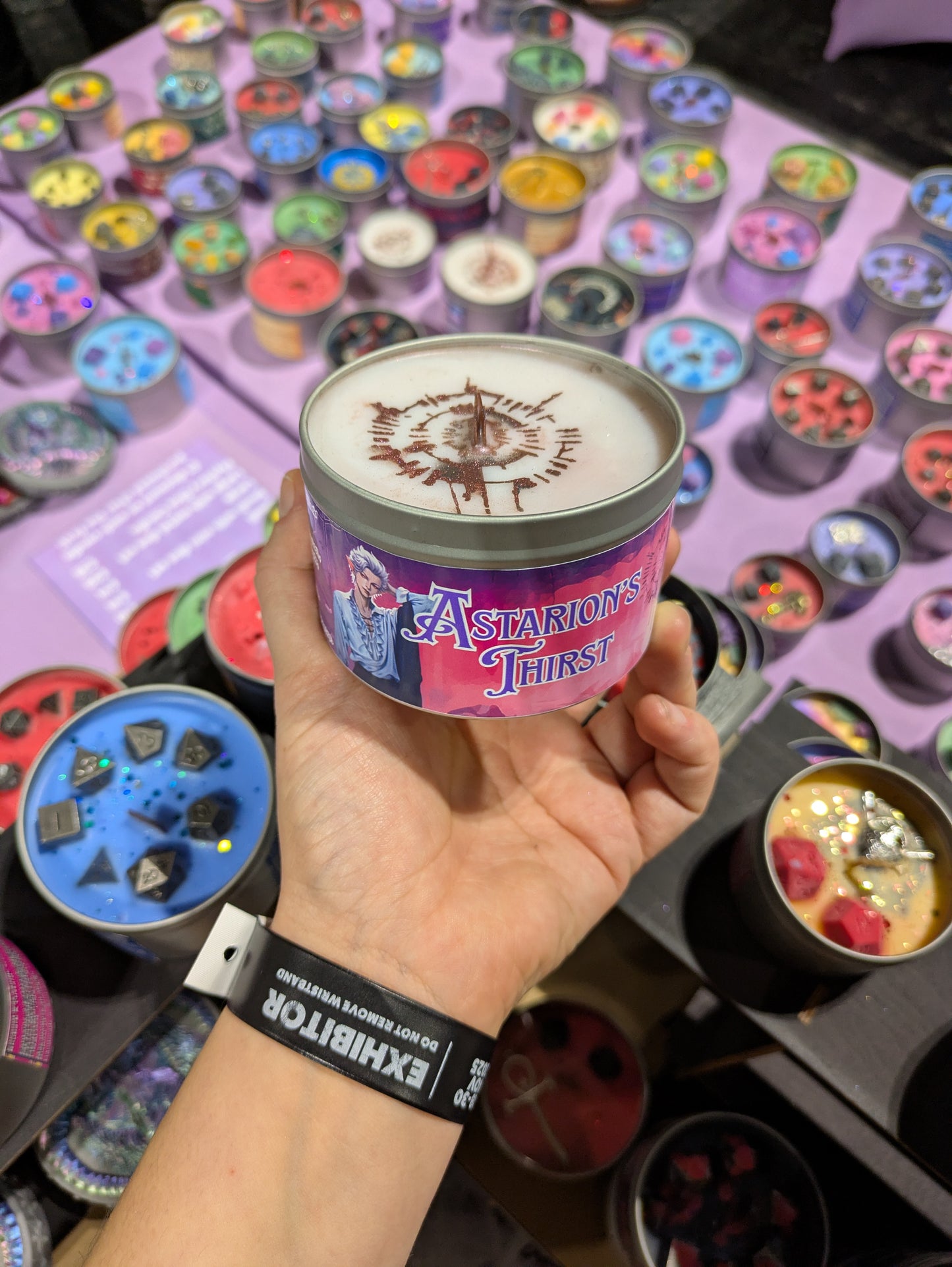 Astarion's Thirst, Bleeds when Lit, Coconut Wax Candle, Wooden Wick Candle, Dark Opium Scent, 35 hours burn time