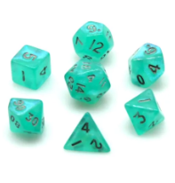 Mystery Mini Acrylic Dice Set | A set of 7 Polyhedral Dice from the ChaosCurios selection of Mini Acrylic Dice