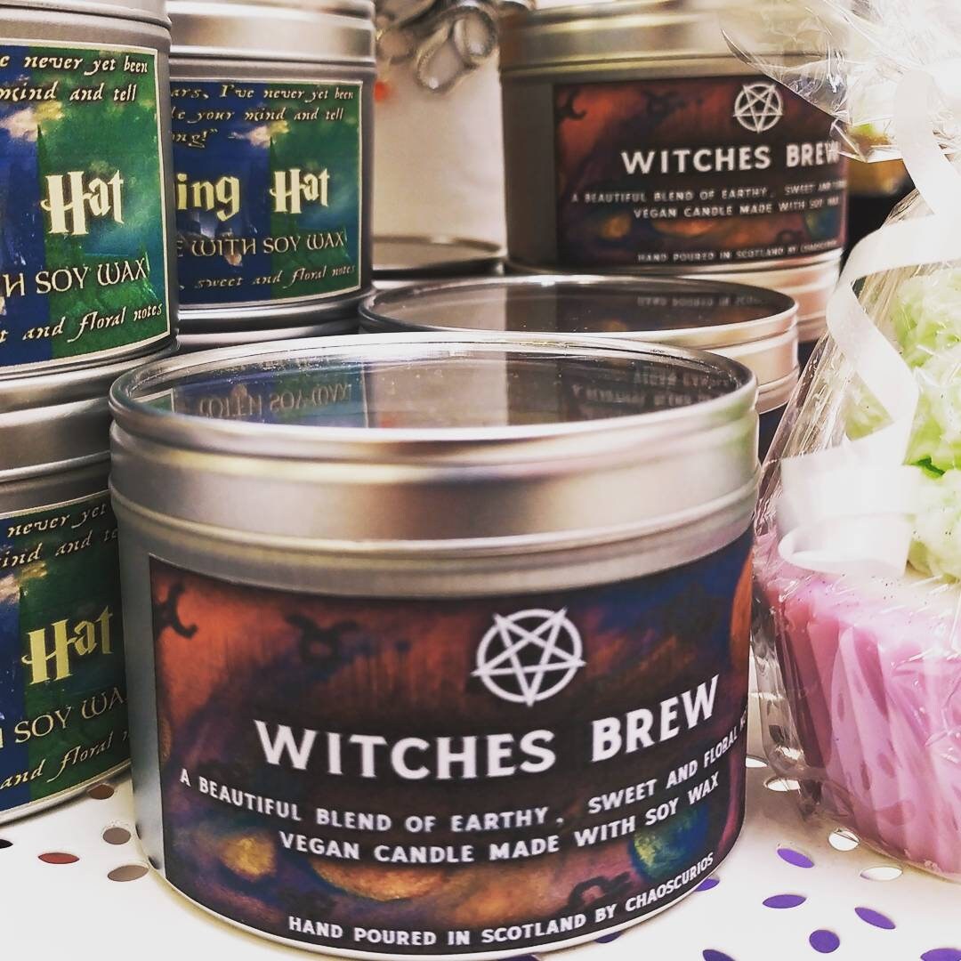 Witches Brew, Vegan Soy Candle, Witchy Aesthetic, Witchy Vibes, Pentacle Candle, Moon Candle, Book of Spells