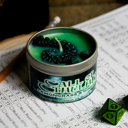 Call of Cthulhu Candle, Soy Wax, 35 hrs+ burn time, RPG Inspired Candle, Lovecraftian Candle, Cthulhu Mythos Candle, Call of Cthulhu RPG