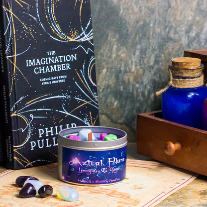 The Astral Planes, DnD Dice Candle, Wood Wick Candle, Lemongrass and Ginger, Roleplay Candle, with Dice Wax Melts, 35+ Hours