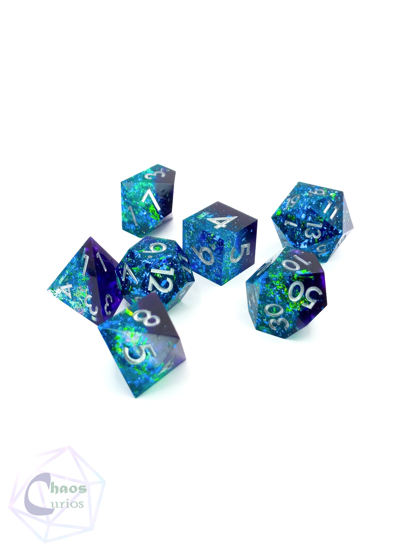 Dark Nebula 7-piece Sharp Edged Resin Dice Set