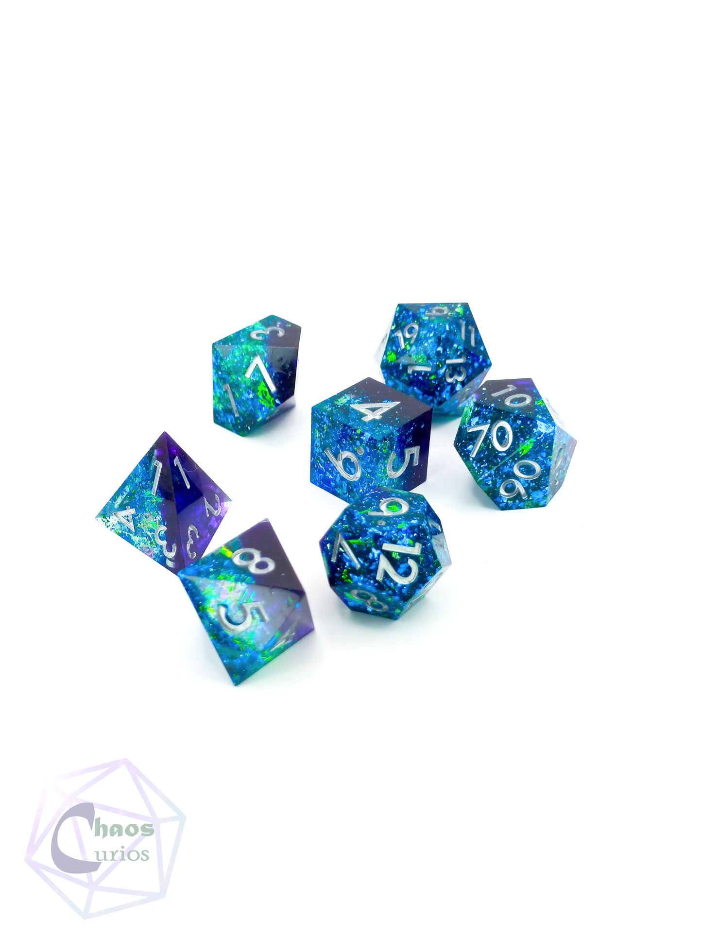 Dark Nebula 7-piece Sharp Edged Resin Dice Set