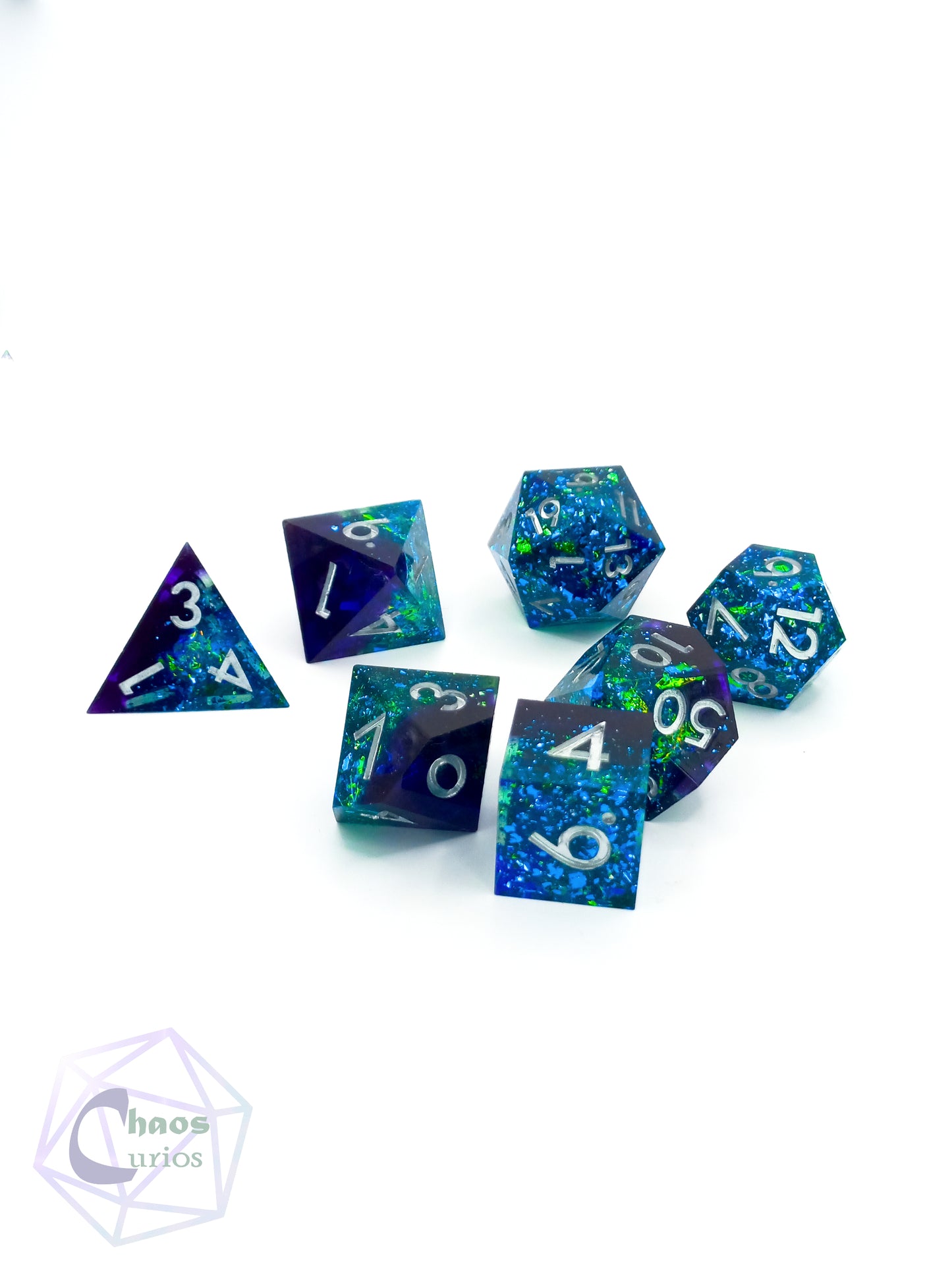 Dark Nebula 7-piece Sharp Edged Resin Dice Set