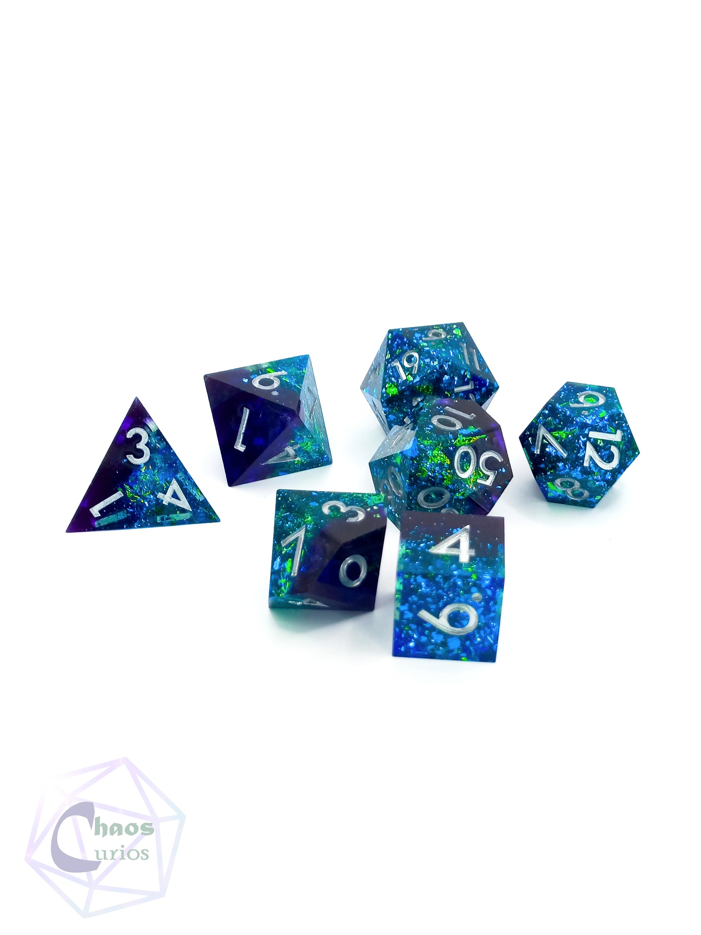 Dark Nebula 7-piece Sharp Edged Resin Dice Set