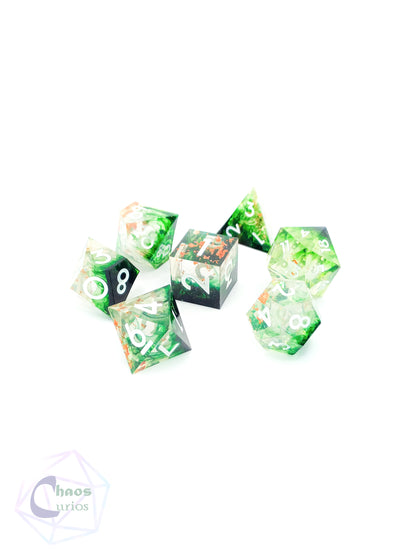 Druid's Forest 7-piece Sharp Edged Resin Dice Set