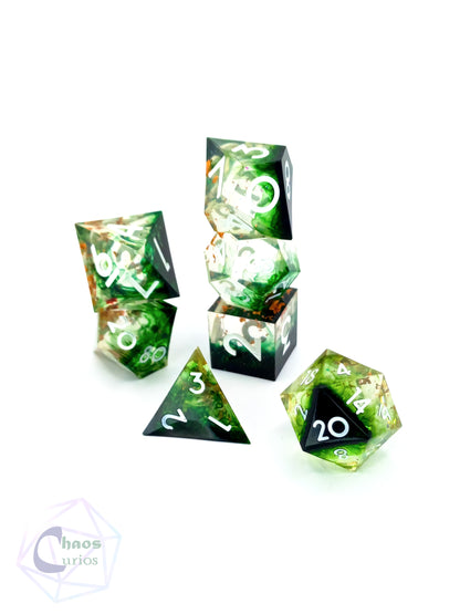 Druid's Forest 7-piece Sharp Edged Resin Dice Set