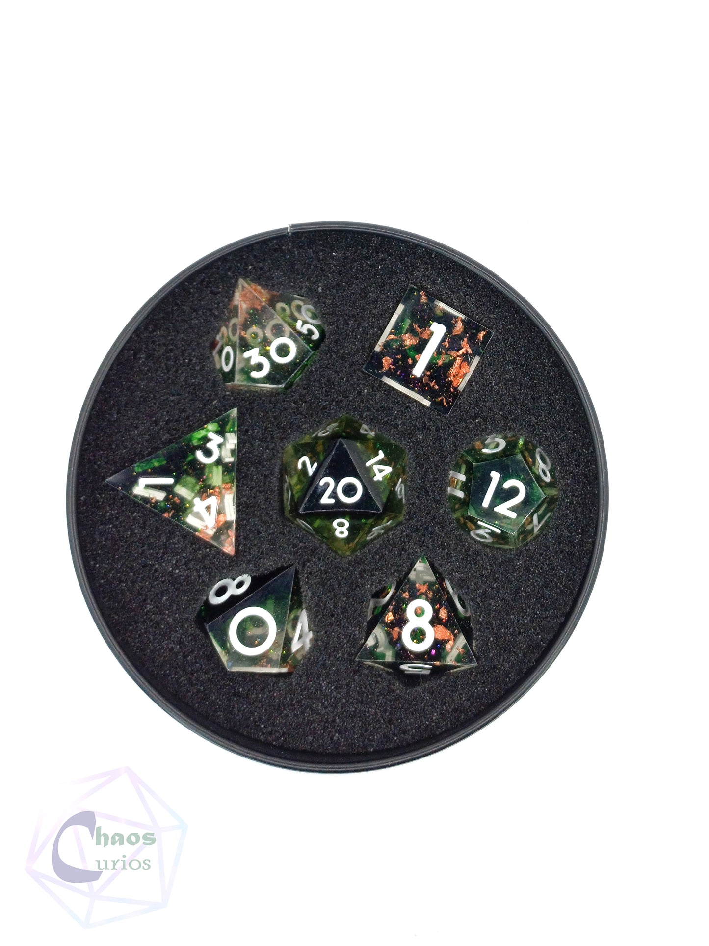 Druid's Forest 7-piece Sharp Edged Resin Dice Set