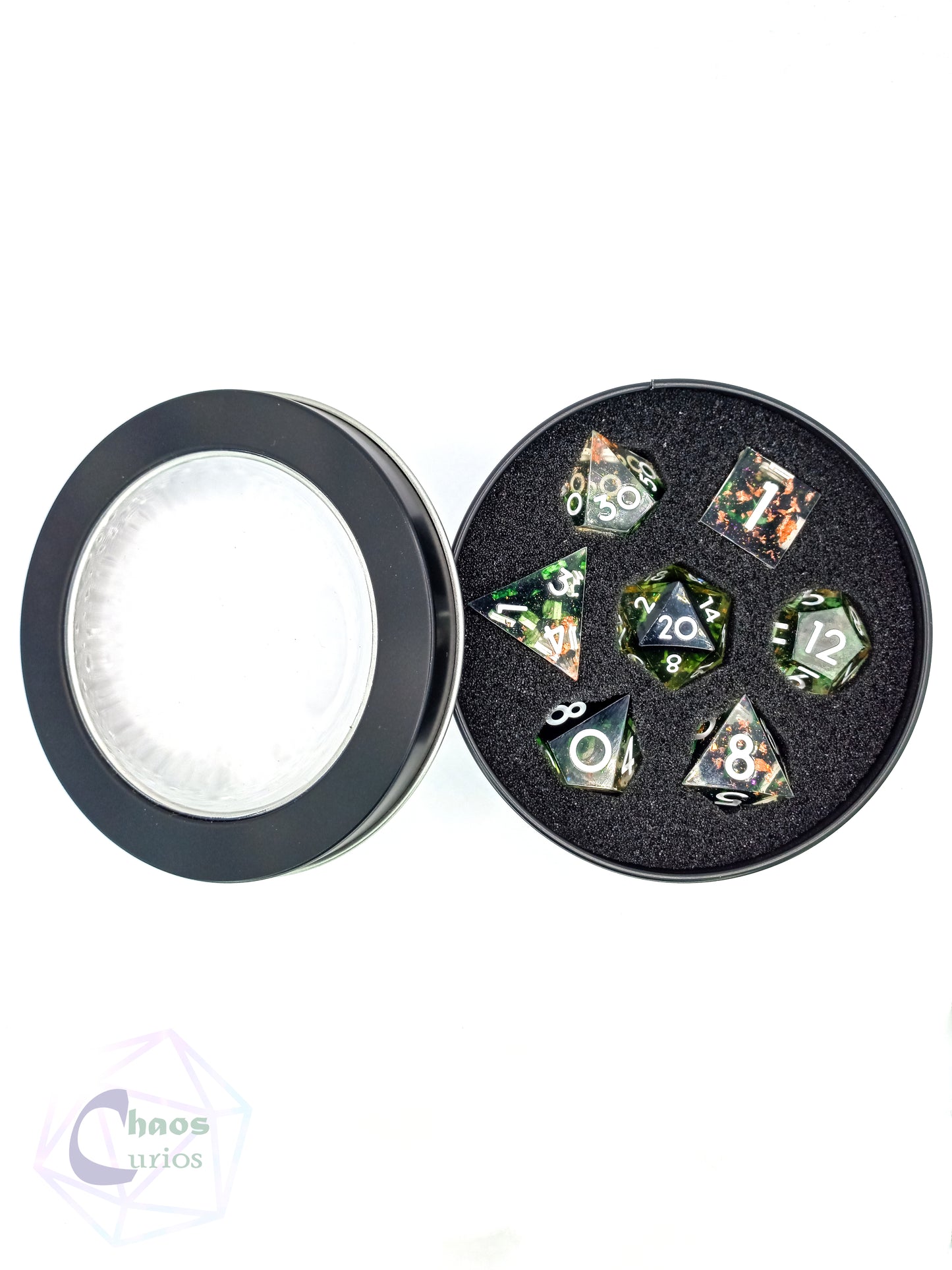 Druid's Forest 7-piece Sharp Edged Resin Dice Set