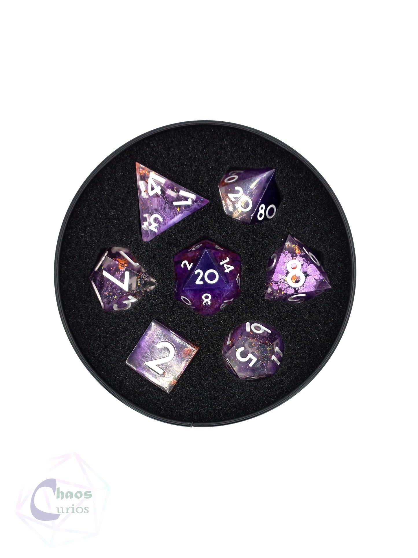 Sorcerer's Talisman 7-piece Sharp Edged Resin Dice Set