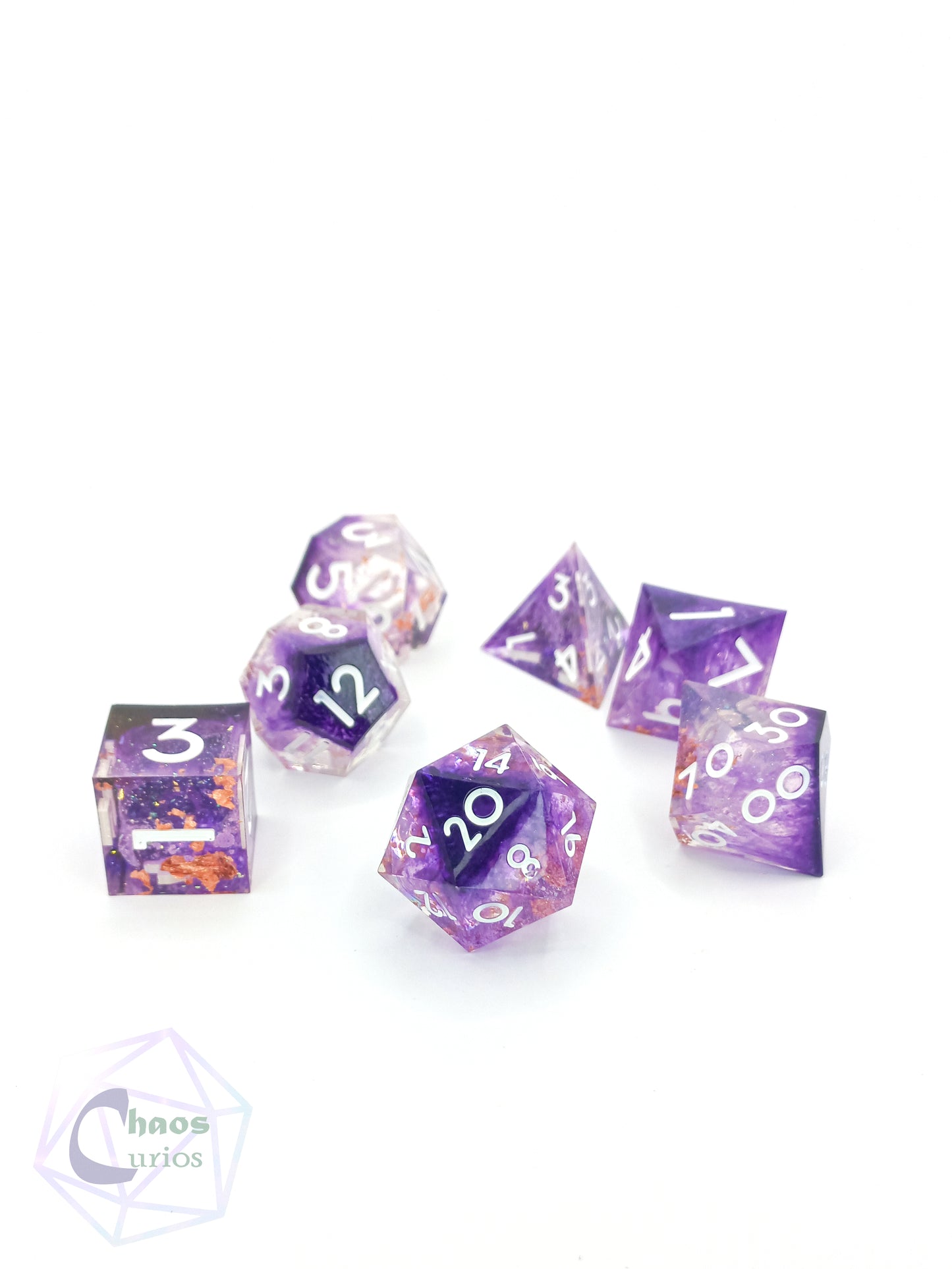 Sorcerer's Talisman 7-piece Sharp Edged Resin Dice Set