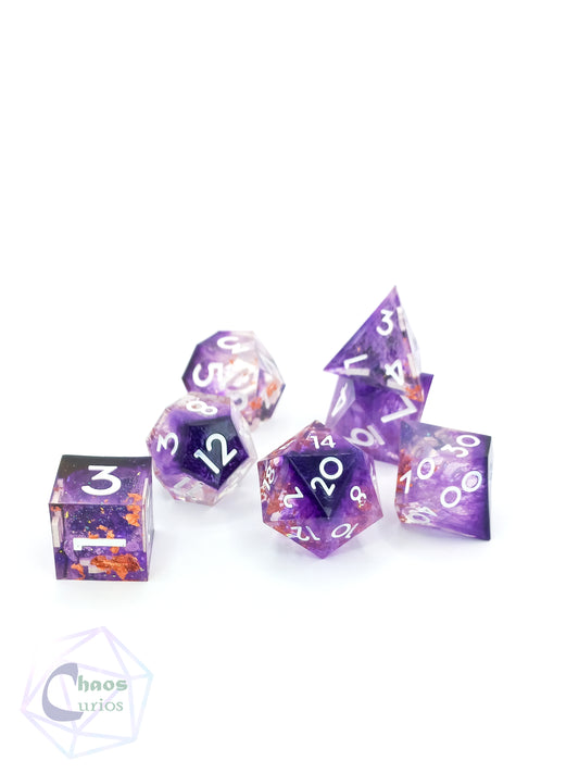 Sorcerer's Talisman 7-piece Sharp Edged Resin Dice Set