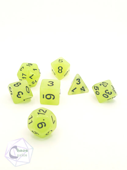 Glow in the Dark 7-piece Dice Set