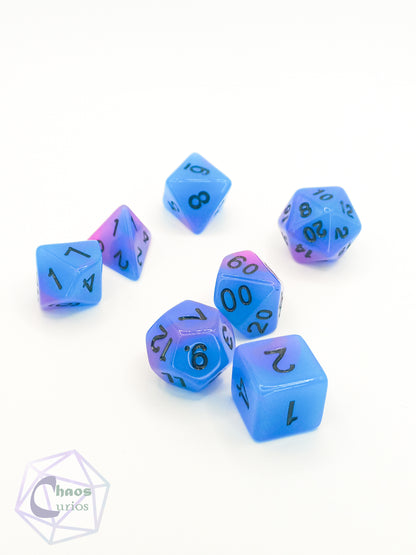 Purple Glow in the Dark 7-piece Dice Set