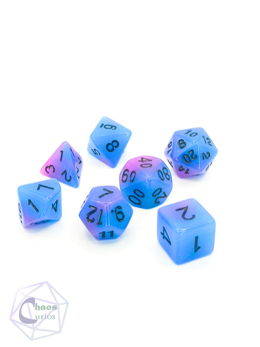 Purple Glow in the Dark 7-piece Dice Set