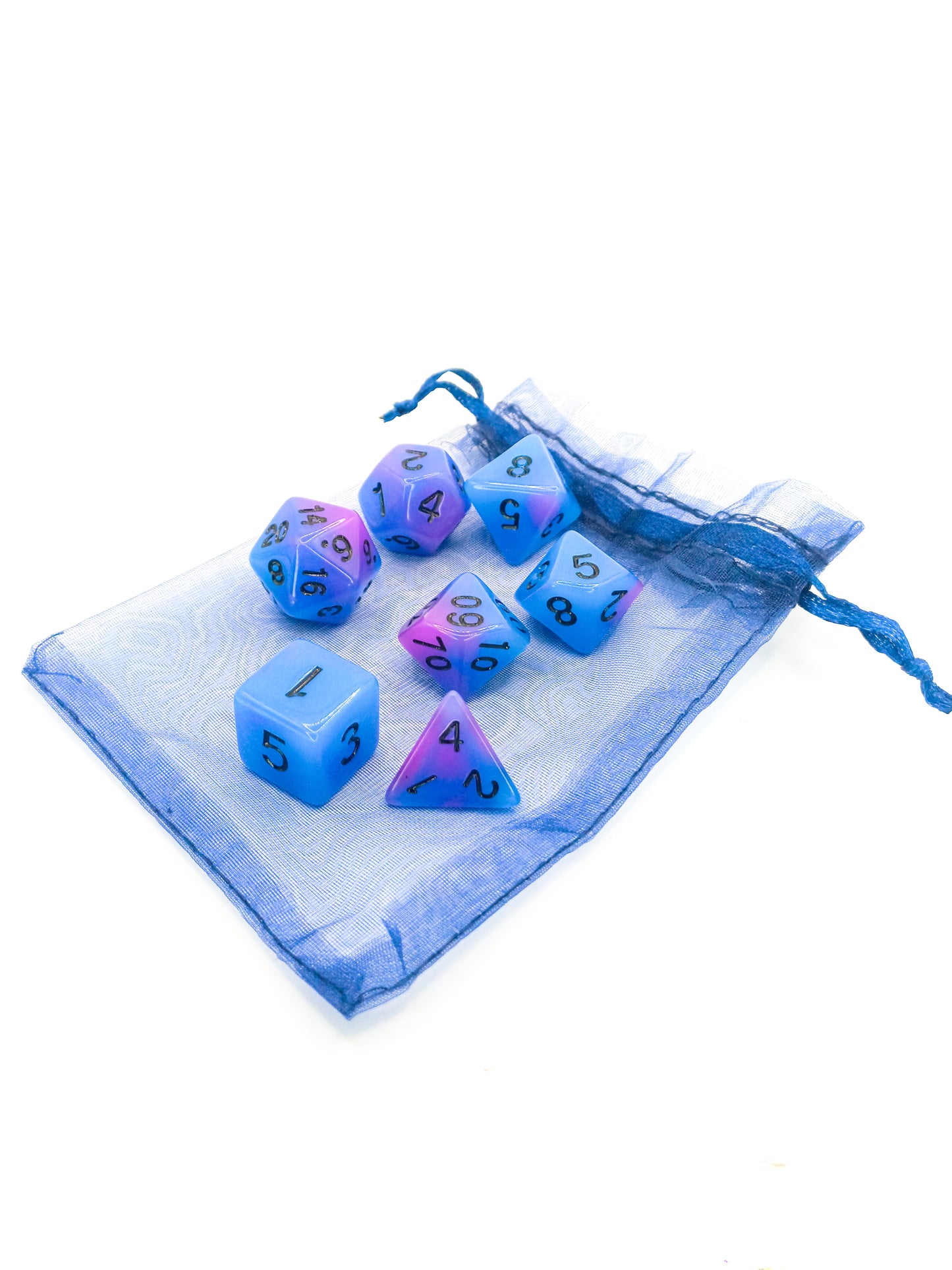 Purple Glow in the Dark 7-piece Dice Set