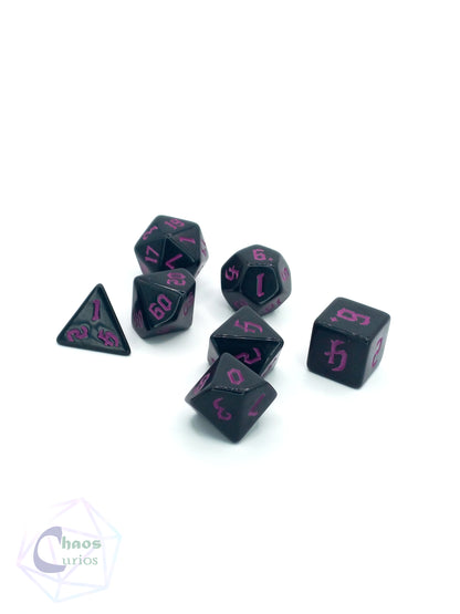 Black Purple Chaos 7-piece Dice Set