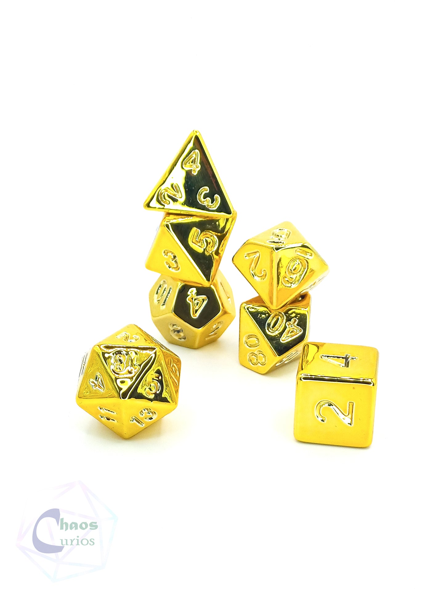 Fool's Gold Electroplated 7-piece Dice Set