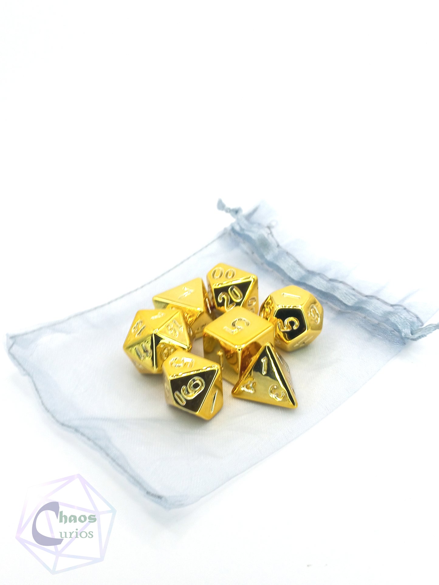 Fool's Gold Electroplated 7-piece Dice Set