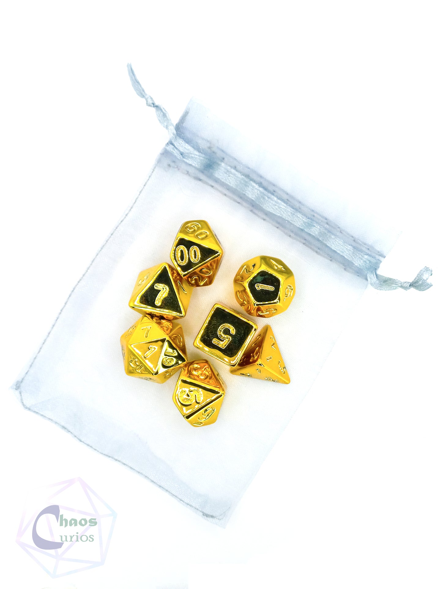 Fool's Gold Electroplated 7-piece Dice Set