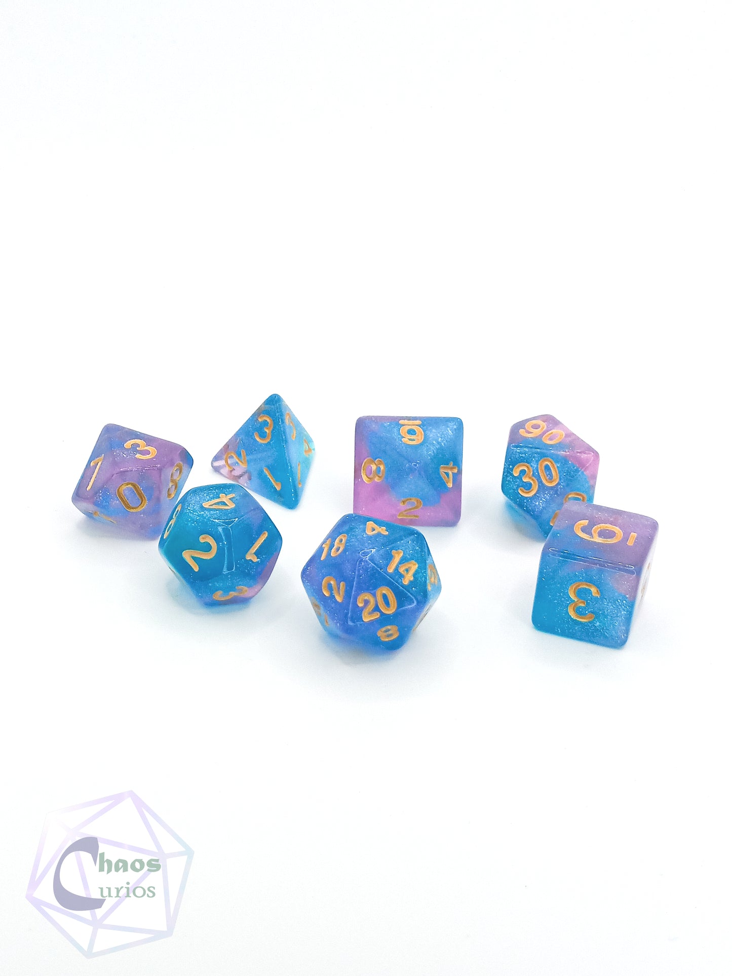 Blue Mermaid Tales 7-piece Dice Set