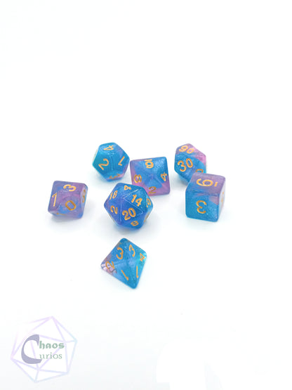 Blue Mermaid Tales 7-piece Dice Set