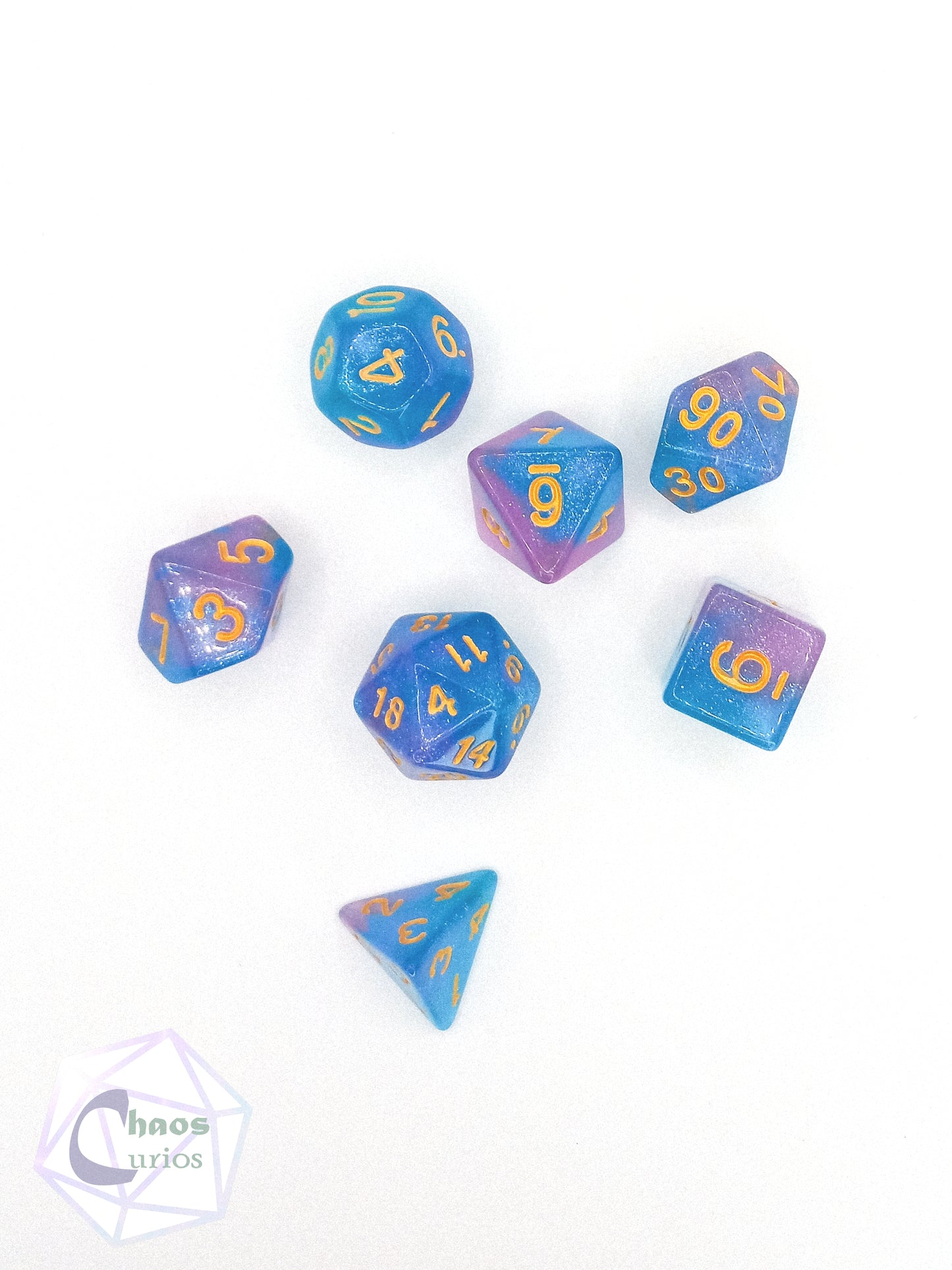 Blue Mermaid Tales 7-piece Dice Set